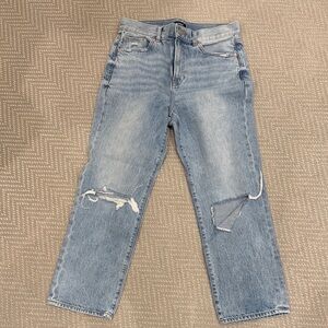 Express Light Blue Straight Leg Jeans